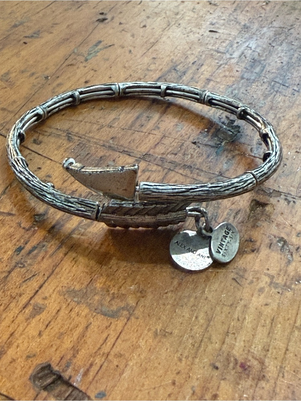Alex and Ani Silver-Tone Arrow Wrap Bracelet - Silver Vintage Sixty Six